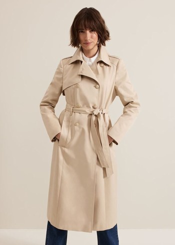 Phase Eight Cheryl Camel Long Fitted Trench Coats Brown Canada | SCJOIT-637